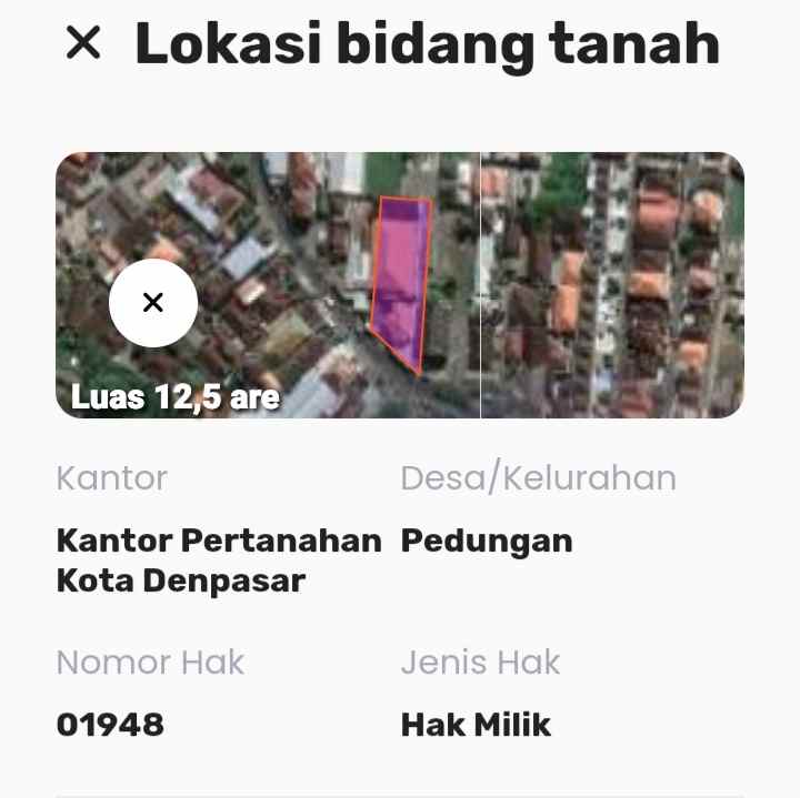 dijual tanah pedungab