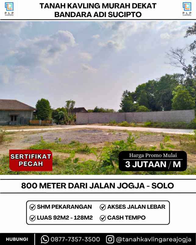 dijual tanah sorogenen ii purwomartani