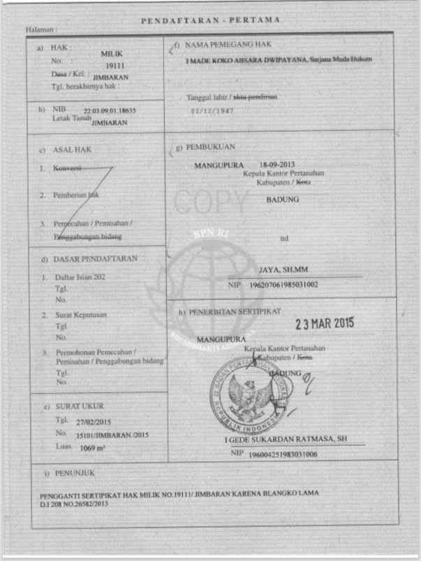 dijual tanah taman mumbul