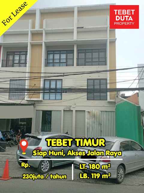 disewakan ruko gudang kantor tebet timur