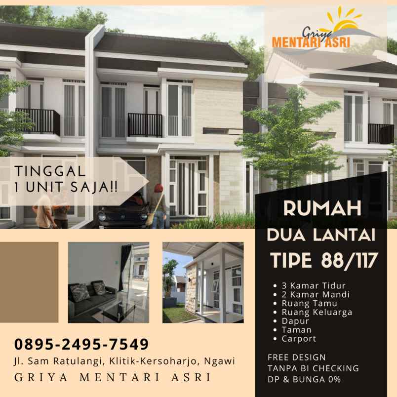 perumahan ngawi mewah tipe 88 117 tinggal 1 unit saja