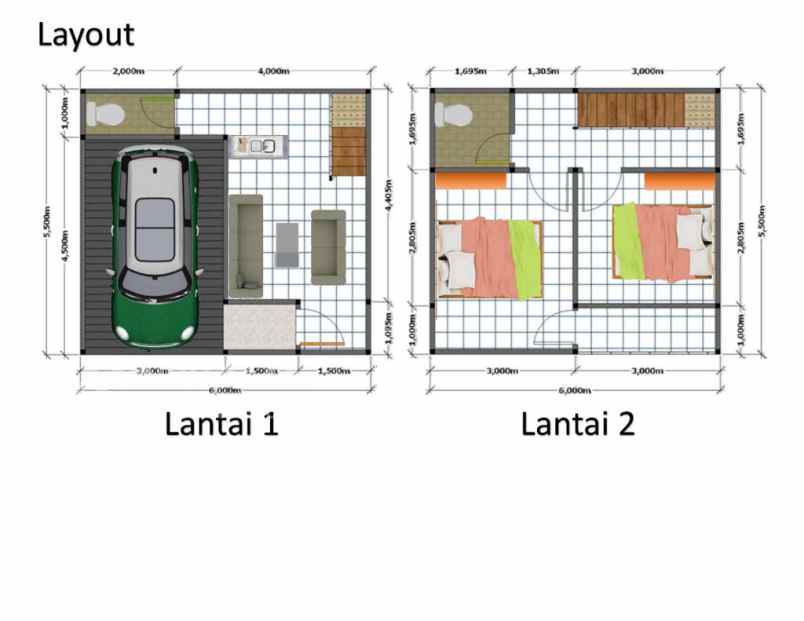 rumah 2 lantai 300 jutaan tapos depok letam