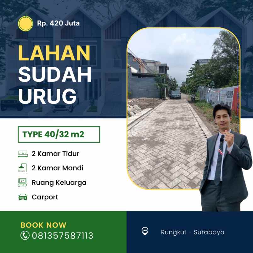 rumah 2 lantai di medokan surabaya