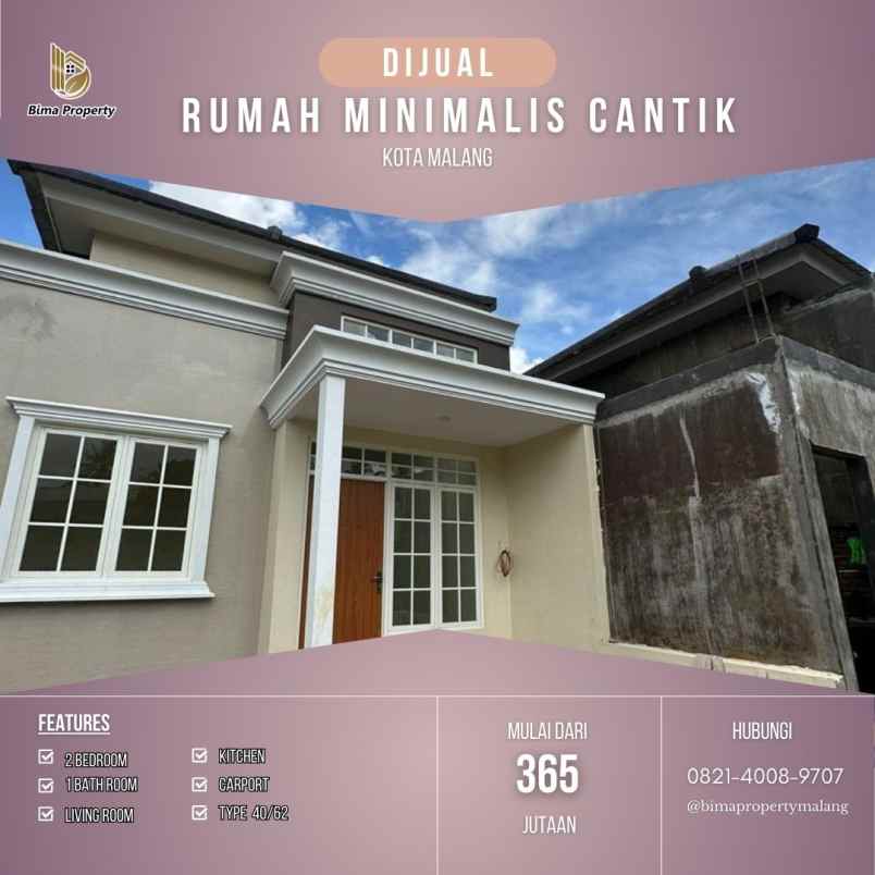 rumah baru minimalis 1 lantai area kedungkandang