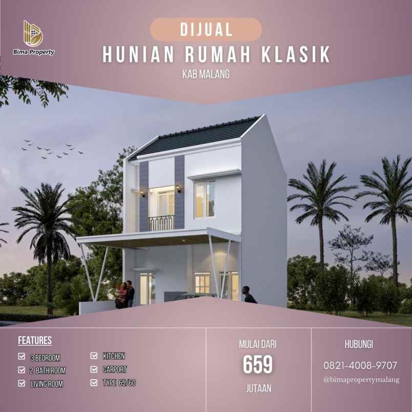 rumah cantik klasik 2 lantai dekat bandara