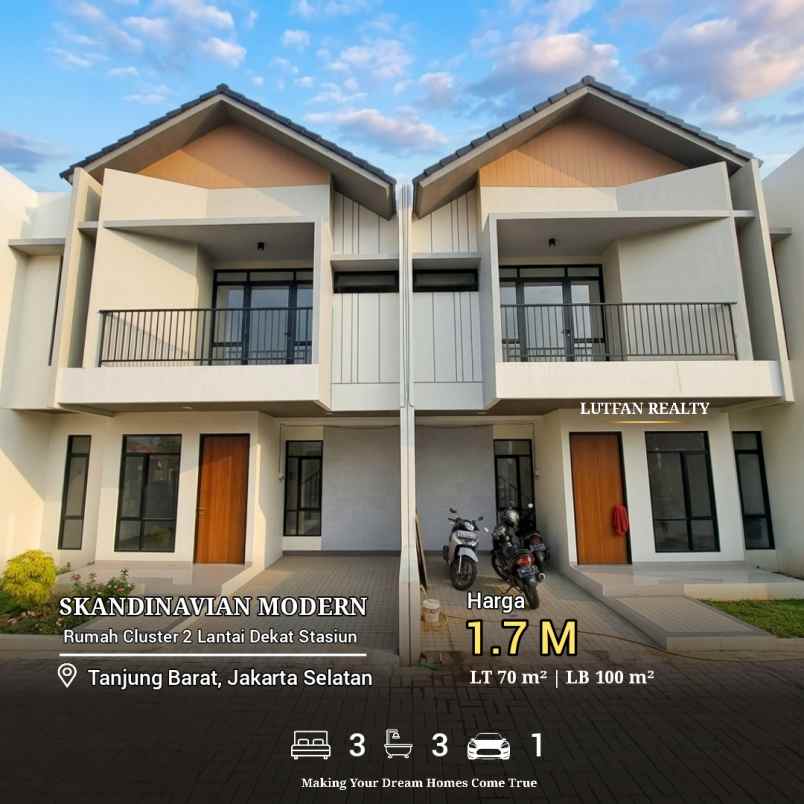 rumah cluster skandinavian dekat stasiun tanjung barat