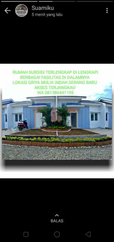 rumah jl sampora kec serang baru