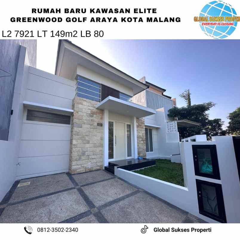 rumah kawasan elite greenwood golf araya kota malang