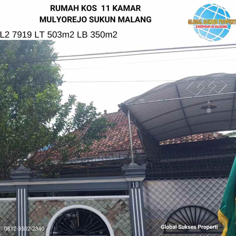 rumah kos 11 kamar di mulyorejo sukun malang