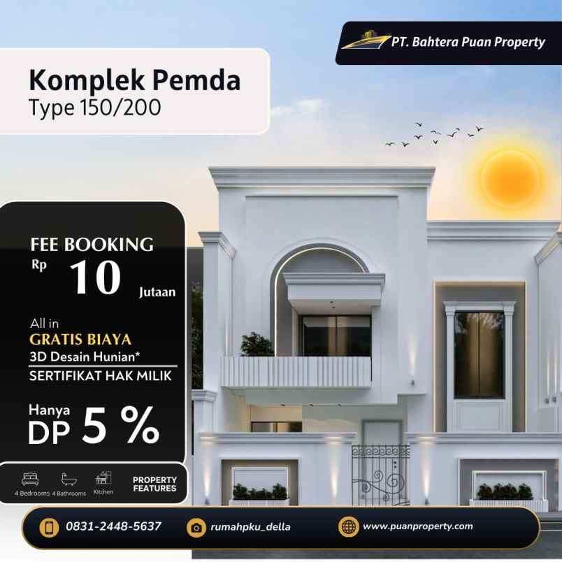 rumah mewah siap bangun di komplek pemda pekanbaru