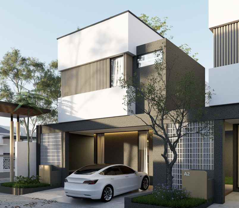 rumah modern dalam cluster ekslusif desain elegan