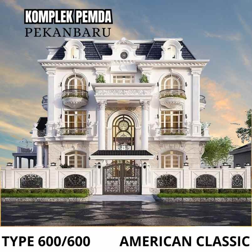 rumah modern dan classic di tengah kota pekanbaru