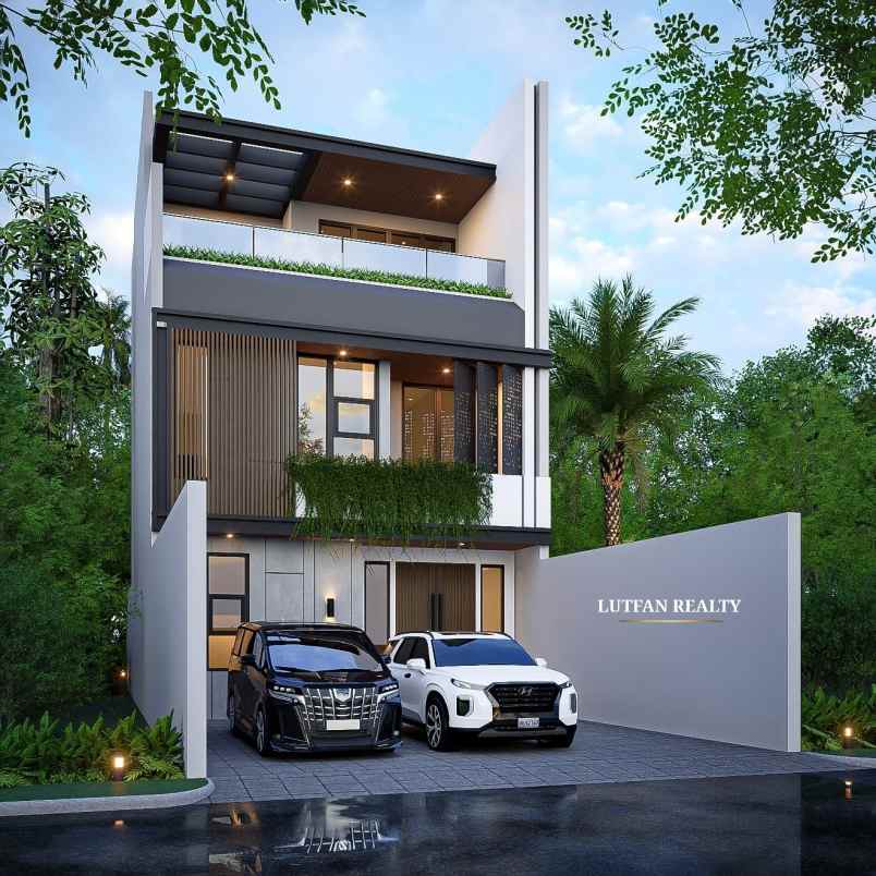 rumah modern kontemporer dalam komplek