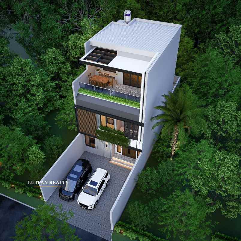 rumah modern kontemporer dalam komplek