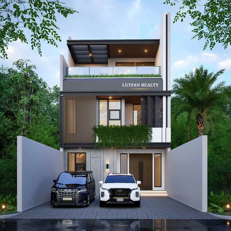 rumah modern kontemporer dalam komplek