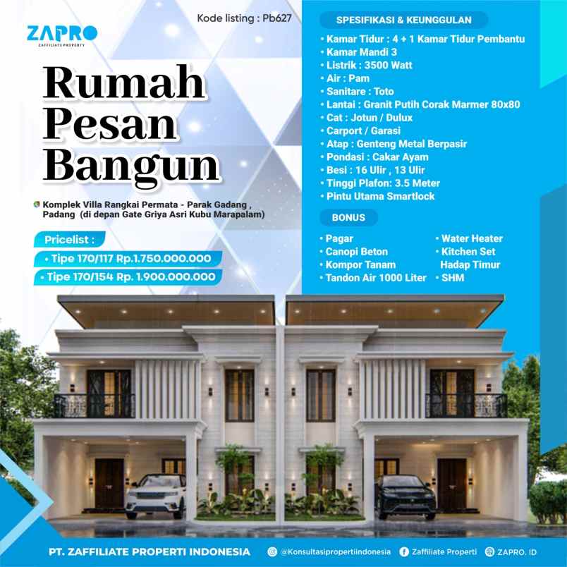 rumah pesan bangun mewah di padang