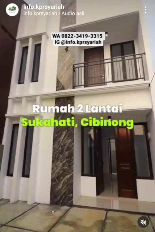 rumah ready 2 lantai tanah luas cibinong bogor