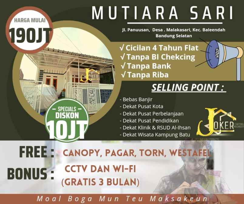 rumah tanpa dp booking 2juta saja