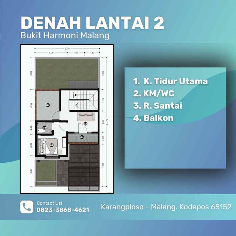 rumah vila dekat batu di karangploso