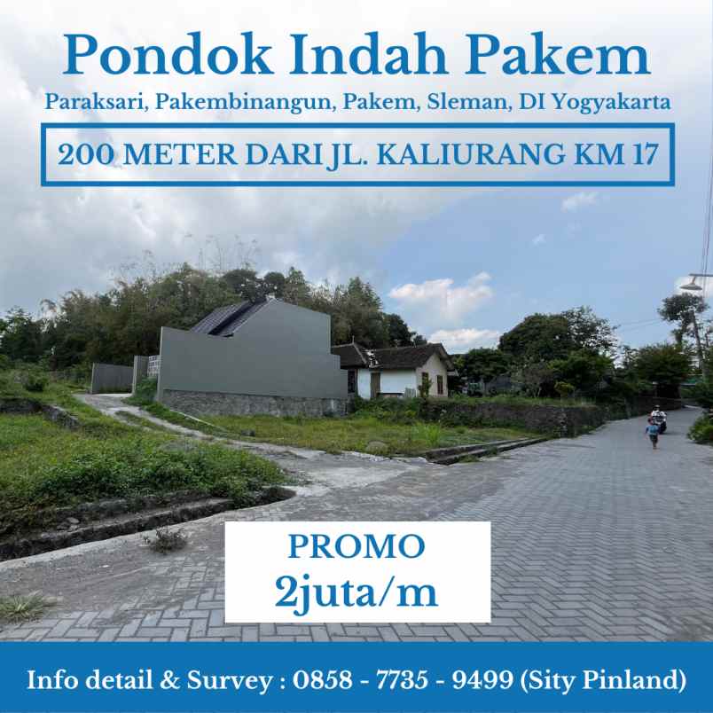 tanah kaveling 200 meter dari jl kaliurang km 17