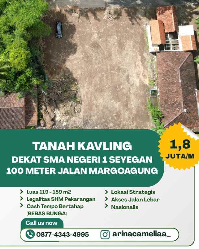tanah kavling 100 meter jalan margoagung