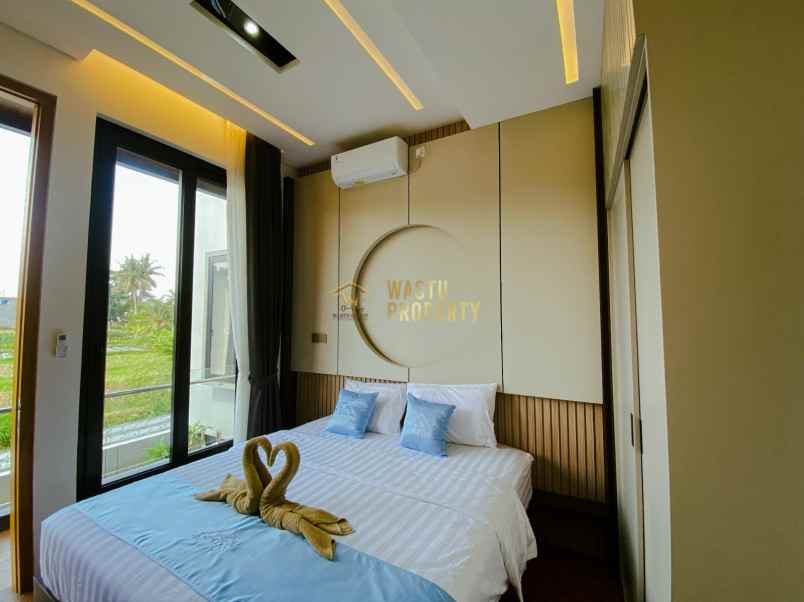 villa modern private pool view sawah gunung merapi