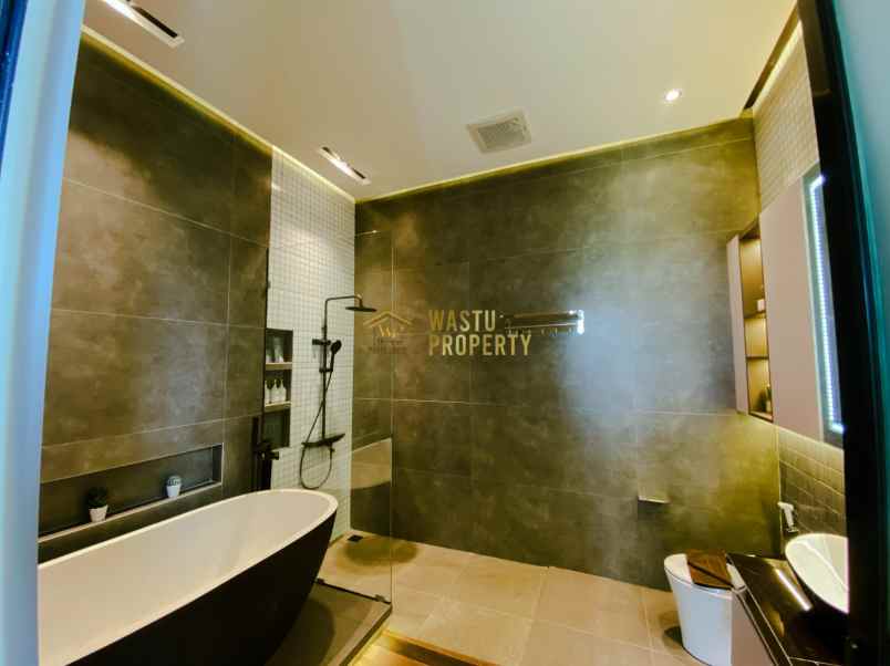 villa modern private pool view sawah gunung merapi