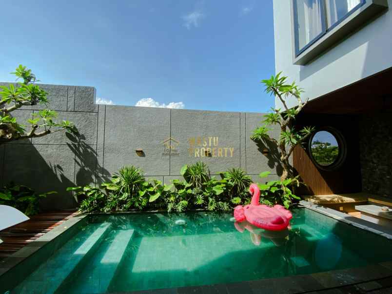 villa modern private pool view sawah gunung merapi