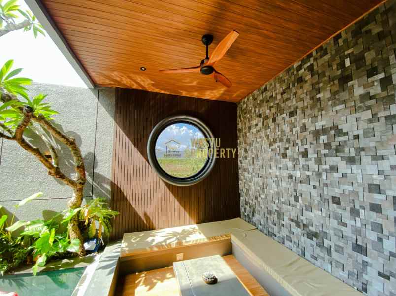 villa modern private pool view sawah gunung merapi