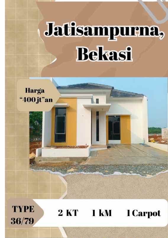 booking fee 1 jt sampai akad di jatisampurna