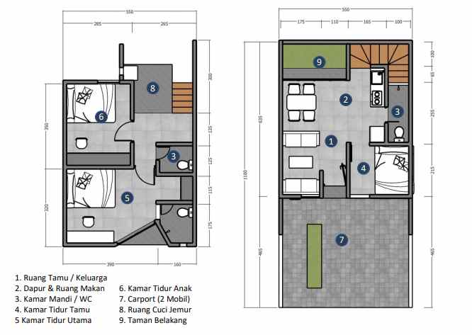 cluster 2 lantai total 16 unit di jatiwaringin