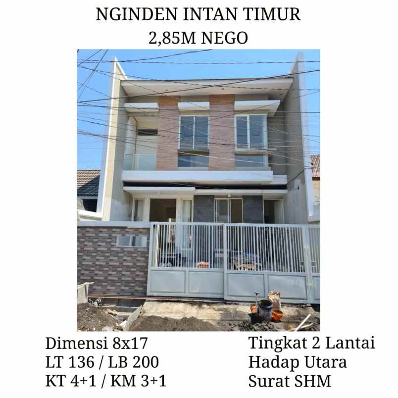 dijual ruko gudang kantor nginden intan timur