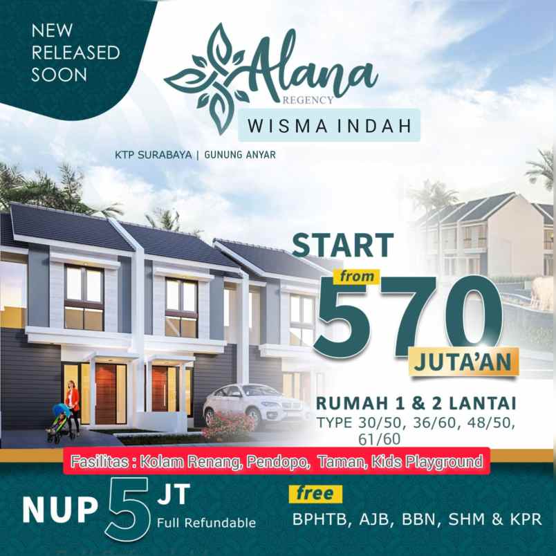 dijual rumah alana regency wisma indah