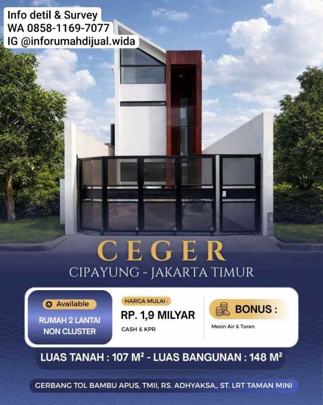 dijual rumah ceger