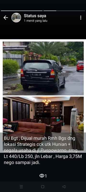 dijual rumah di puspowarno sembar semarang