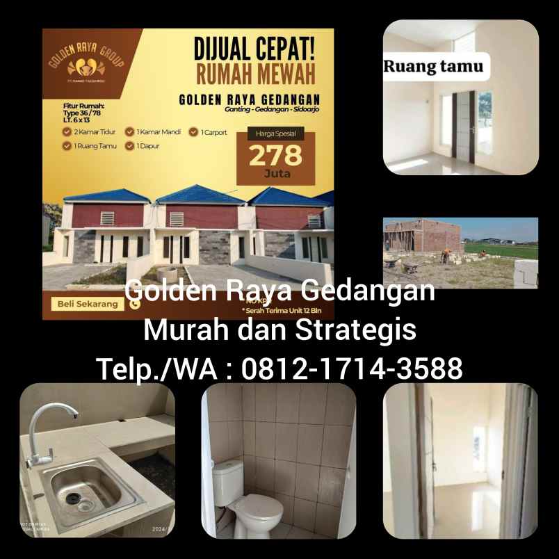 dijual rumah golden raya gedangan