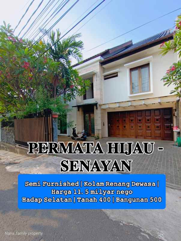 dijual rumah jalan raya permata hijau