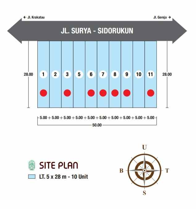 dijual rumah jalan surya sidorukun