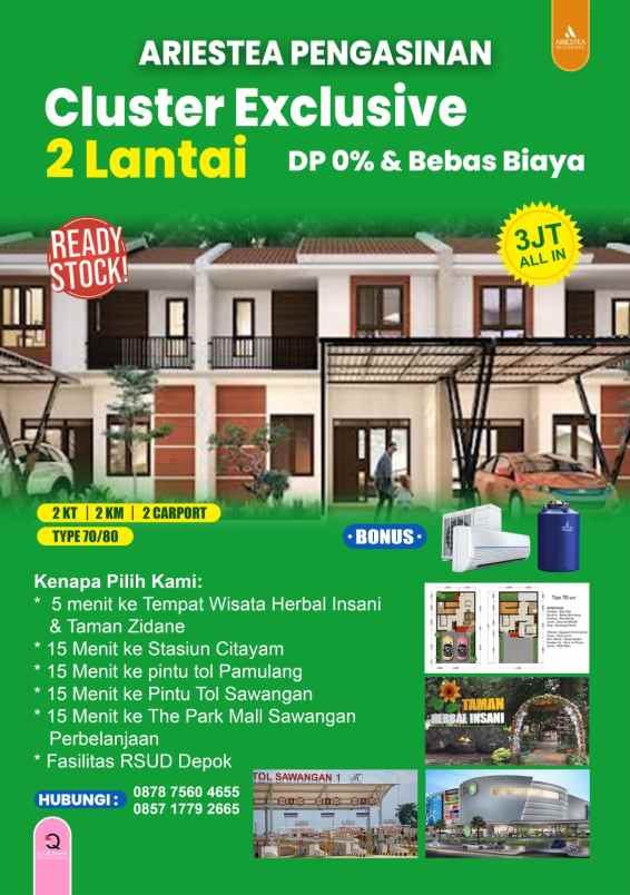 dijual rumah jl raya pengasinan