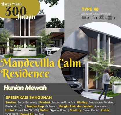 dijual rumah mandevilla calm residence