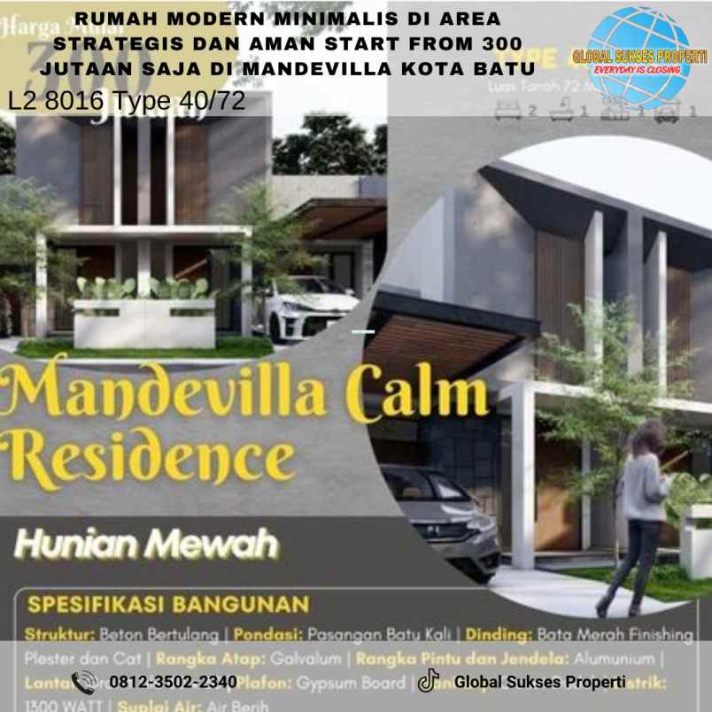 dijual rumah mandevilla calm residence