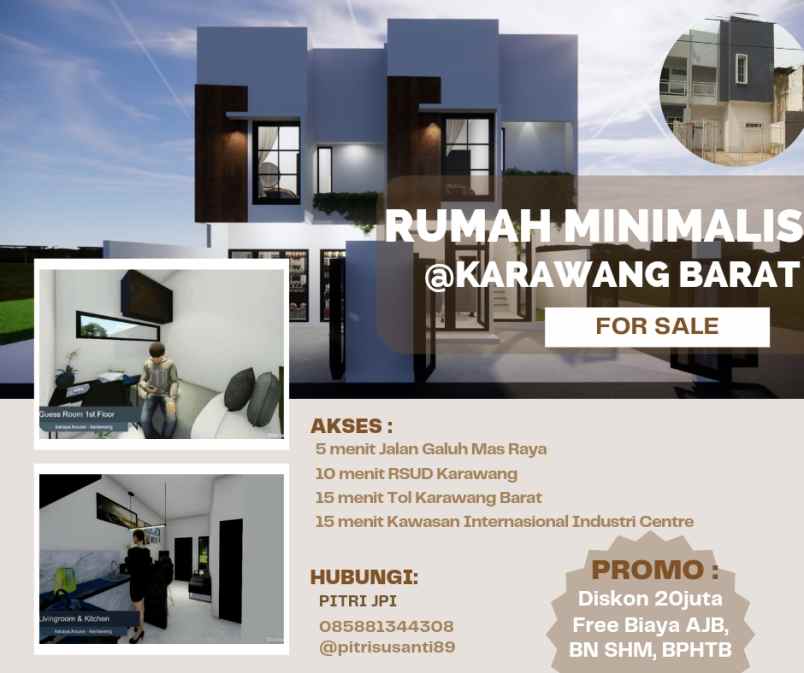 dijual rumah minimalis murah di galuh mas karawanvt