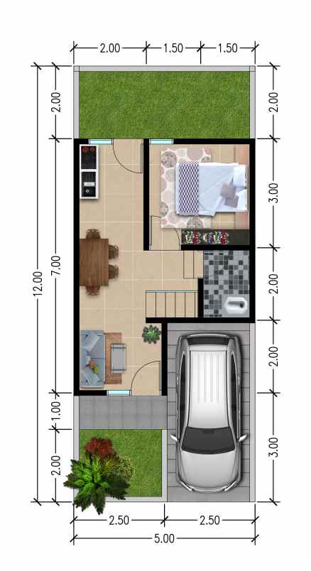 dijual rumah minimalis one gate system di kediri