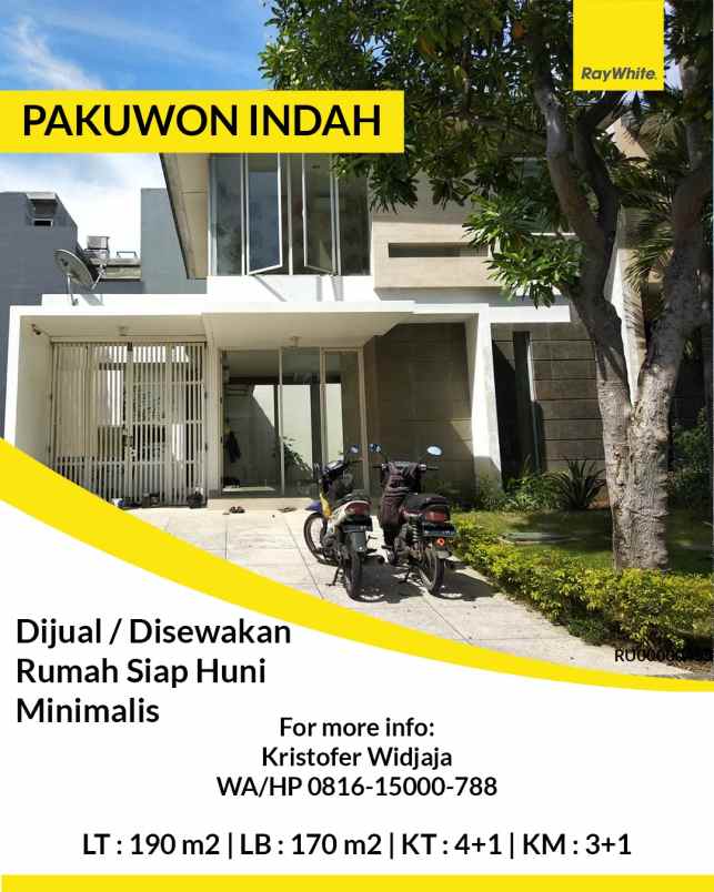 dijual rumah pakuwon indah surabaya