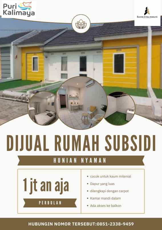dijual rumah subsidi puri kalimaya
