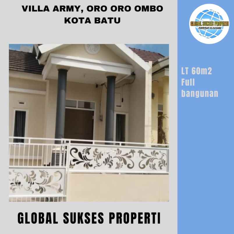 dijual rumah villa army of god oro oro ombo