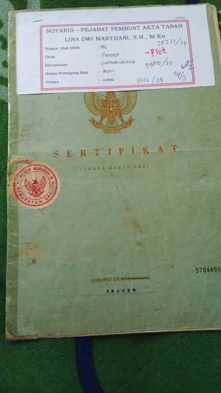 dijual tanah desa pendem sumberlawang