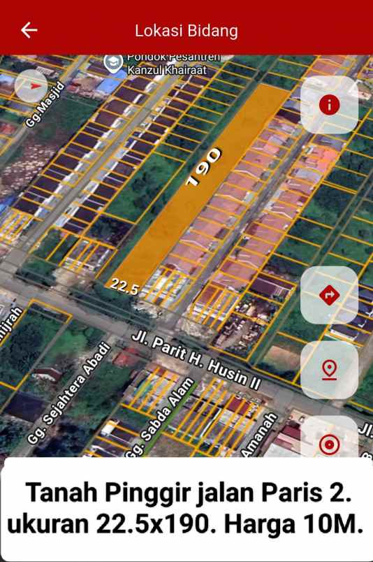 dijual tanah jalan paris 2