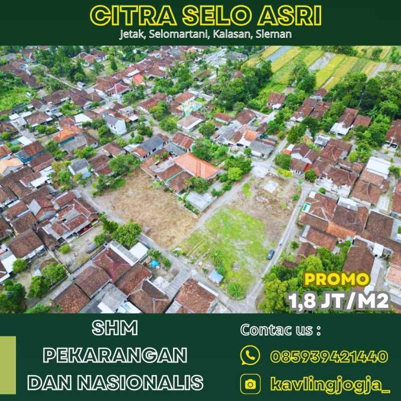 dijual tanah jetak selomartani kalasan