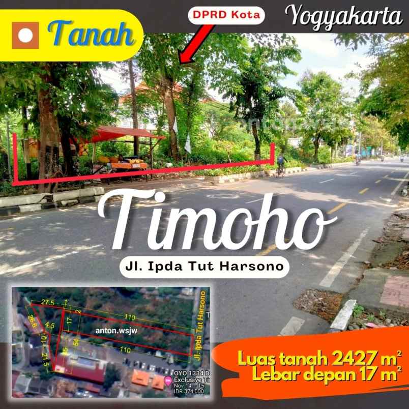 dijual tanah jl ipda tut harsono timoho